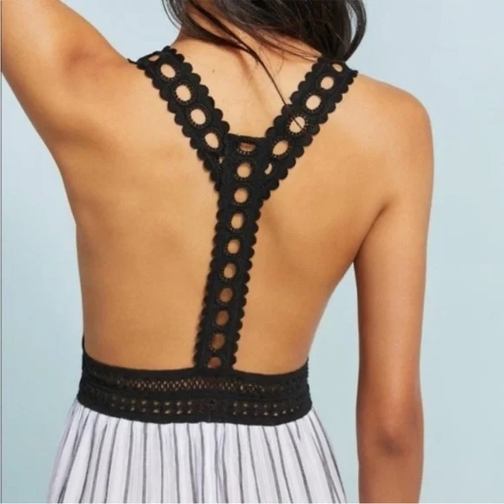 NWOT Lilka Anthropologie Striped Crochet Maxi Dress - S petite - Picture 2 of 8